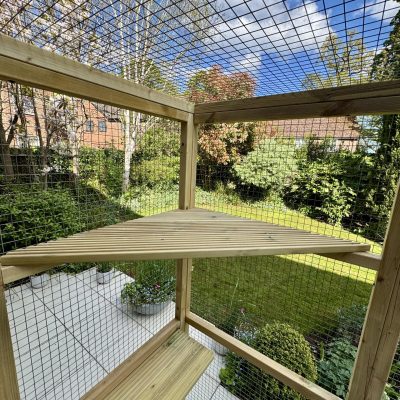 New Forest Catios - Bespoke Catio Large Lounging Corner Shelf